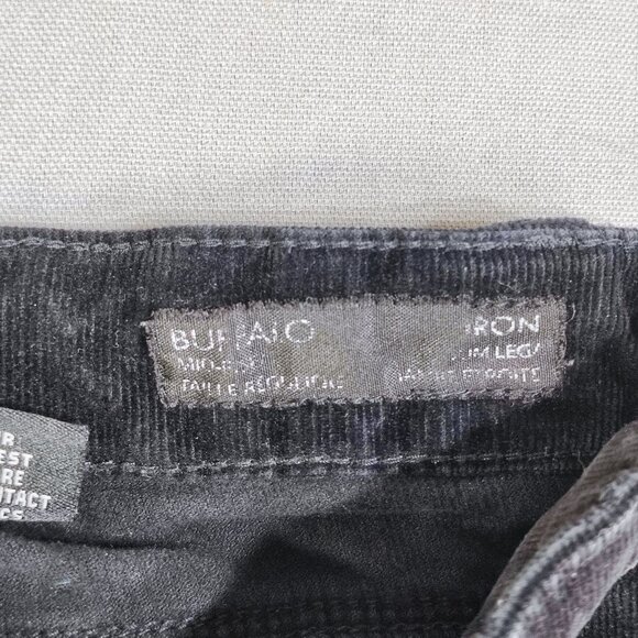 Buffalo Iron corduroy pants women's size 8X32 black mid-rise slim fit - Picture 6 of 11